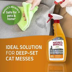 Nature's Miracle Set-In Stain Destroyer For Cat Messes, Oxy Formula With Orange Scent, 24 Ounces (Pack of 2)