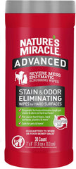 Nature’s Miracle Advanced Stain And Odor Eliminating Wipes for Hard Surfaces, 30 Count, Enzymatic Formula Eliminates Tough Pet Messes